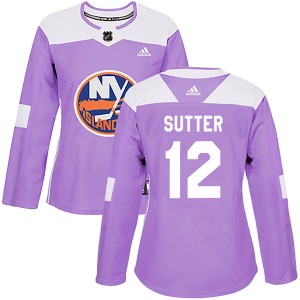 Women's Authentic New York Islanders Duane Sutter Purple Fights Cancer Practice Official Adidas Jersey