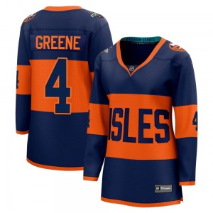 Women's Breakaway New York Islanders Andy Greene Green Navy 2024 Stadium Series Official Fanatics Branded Jersey