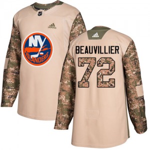 Adult Authentic New York Islanders Anthony Beauvillier Camo Veterans Day Practice Official Adidas Jersey
