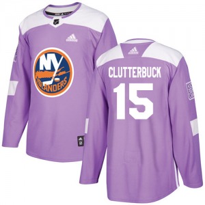Youth Authentic New York Islanders Cal Clutterbuck Purple Fights Cancer Practice Official Adidas Jersey