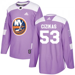 Youth Authentic New York Islanders Casey Cizikas Purple Fights Cancer Practice Official Adidas Jersey