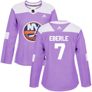 Women's Authentic New York Islanders Jordan Eberle Purple Fights Cancer Practice Official Adidas Jersey