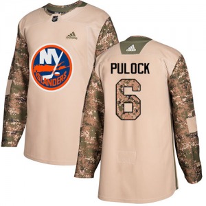 Adult Authentic New York Islanders Ryan Pulock Camo Veterans Day Practice Official Adidas Jersey