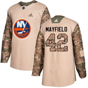 Adult Authentic New York Islanders Scott Mayfield Camo Veterans Day Practice Official Adidas Jersey