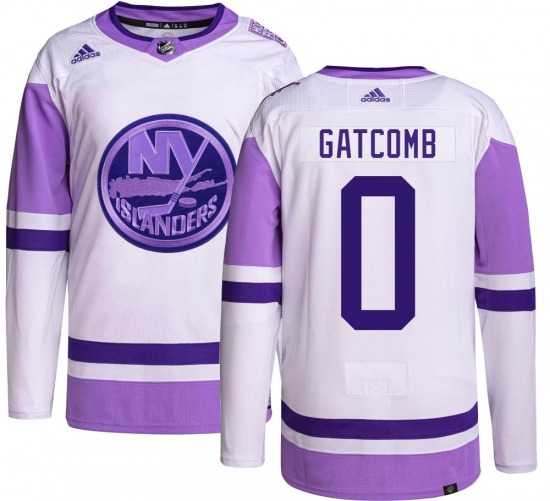 Adult Authentic New York Islanders Marc Gatcomb Hockey Fights Cancer Official Adidas Jersey