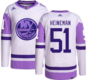 Adult Authentic New York Islanders Emil Heineman Hockey Fights Cancer Official Adidas Jersey