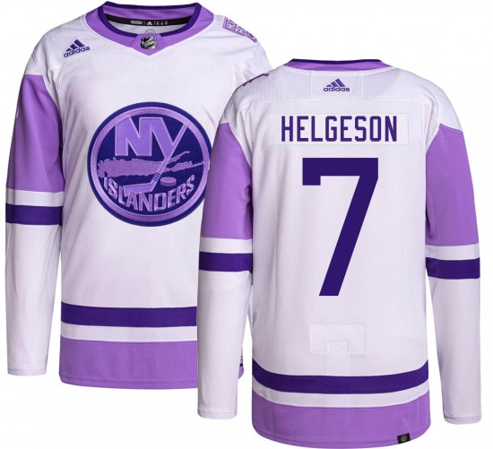 Adult Authentic New York Islanders Seth Helgeson Hockey Fights Cancer Official Adidas Jersey