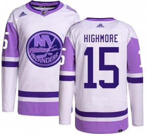 Adult Authentic New York Islanders Matthew Highmore Hockey Fights Cancer Official Adidas Jersey
