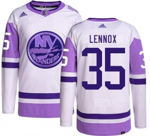 Adult Authentic New York Islanders Tristan Lennox Hockey Fights Cancer Official Adidas Jersey