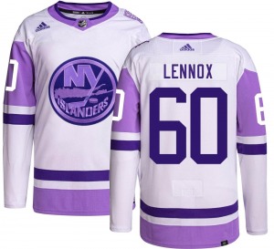 Adult Authentic New York Islanders Tristan Lennox Hockey Fights Cancer Official Adidas Jersey