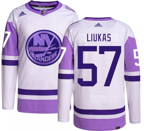 Adult Authentic New York Islanders Eetu Liukas Hockey Fights Cancer Official Adidas Jersey