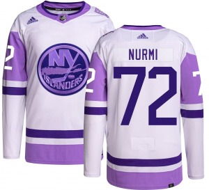 Adult Authentic New York Islanders Jesse Nurmi Hockey Fights Cancer Official Adidas Jersey