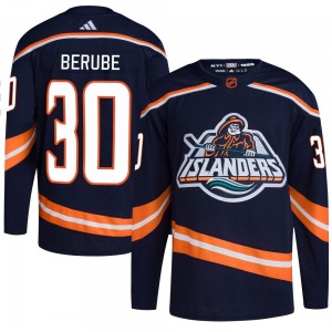 Adult Authentic New York Islanders Jean-Francois Berube Navy Reverse Retro 2.0 Official Adidas Jersey