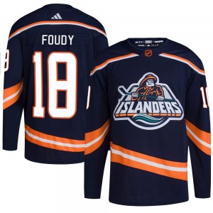 Adult Authentic New York Islanders Liam Foudy Navy Reverse Retro 2.0 Official Adidas Jersey