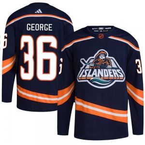 Adult Authentic New York Islanders Isaiah George Navy Reverse Retro 2.0 Official Adidas Jersey