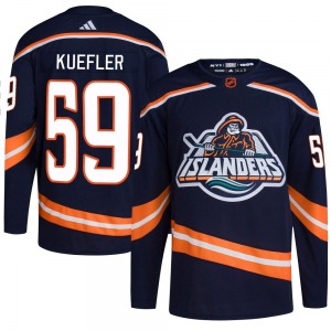 Adult Authentic New York Islanders Daylan Kuefler Navy Reverse Retro 2.0 Official Adidas Jersey