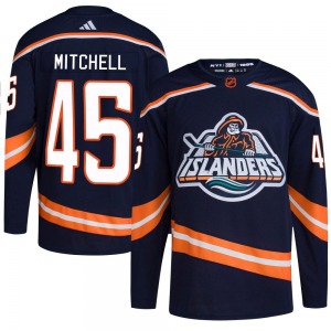Adult Authentic New York Islanders Travis Mitchell Navy Reverse Retro 2.0 Official Adidas Jersey