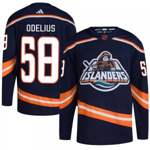 Adult Authentic New York Islanders Calle Odelius Navy Reverse Retro 2.0 Official Adidas Jersey