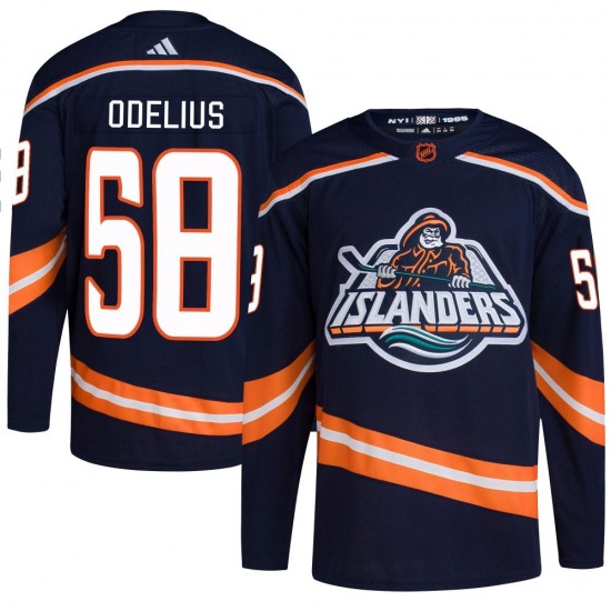 Adult Authentic New York Islanders Calle Odelius Navy Reverse Retro 2.0 Official Adidas Jersey