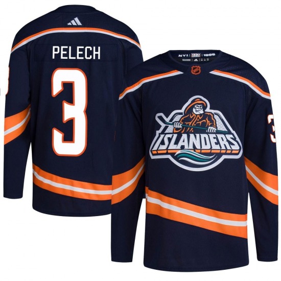 Adult Authentic New York Islanders Adam Pelech Navy Reverse Retro 2.0 Official Adidas Jersey
