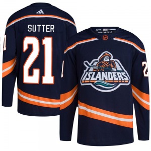 Adult Authentic New York Islanders Brent Sutter Navy Reverse Retro 2.0 Official Adidas Jersey