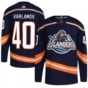 Adult Authentic New York Islanders Semyon Varlamov Navy Reverse Retro 2.0 Official Adidas Jersey