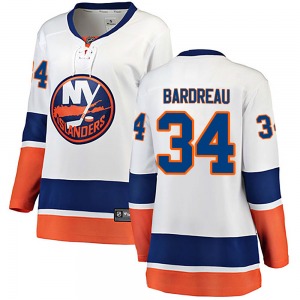 Women's Breakaway New York Islanders Cole Bardreau White Away Official Fanatics Branded Jersey