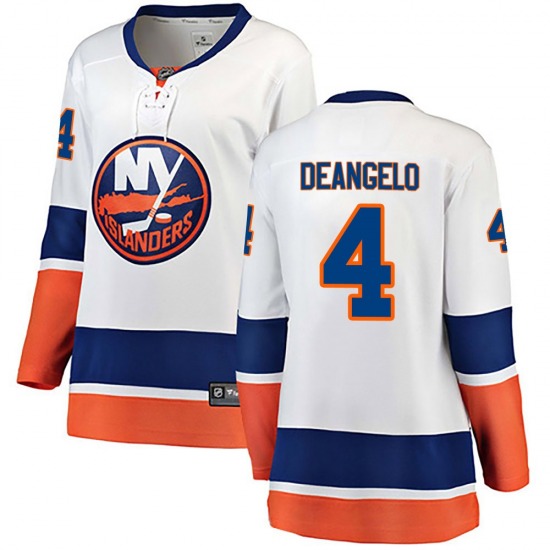 Women's Breakaway New York Islanders Tony DeAngelo White Away Official Fanatics Branded Jersey