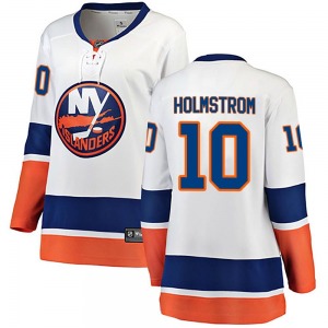 Women's Breakaway New York Islanders Simon Holmstrom White Away Official Fanatics Branded Jersey