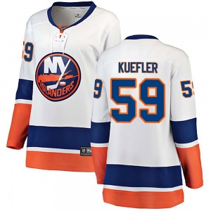 Women's Breakaway New York Islanders Daylan Kuefler White Away Official Fanatics Branded Jersey