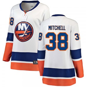 Women's Breakaway New York Islanders Travis Mitchell White Away Official Fanatics Branded Jersey