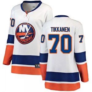 Women's Breakaway New York Islanders Henrik Tikkanen White Away Official Fanatics Branded Jersey