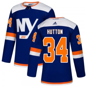 Youth Authentic New York Islanders Grant Hutton Blue Alternate Official Adidas Jersey