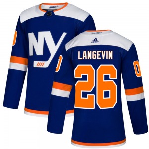 Youth Authentic New York Islanders Dave Langevin Blue Alternate Official Adidas Jersey