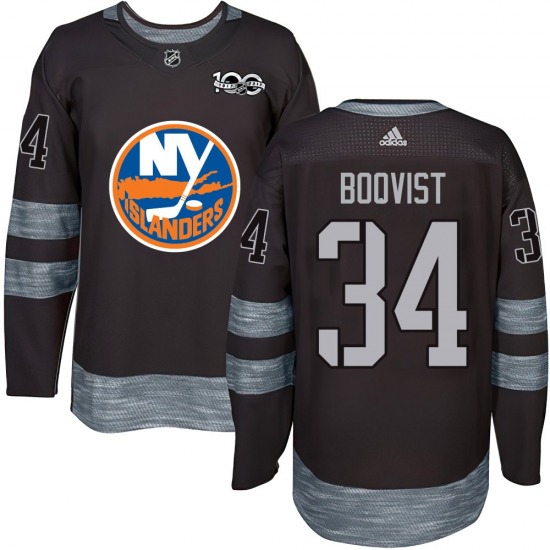 Adult Authentic New York Islanders Adam Boqvist Black 1917-2017 100th Anniversary Official Jersey