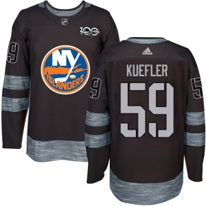 Adult Authentic New York Islanders Daylan Kuefler Black 1917-2017 100th Anniversary Official Jersey