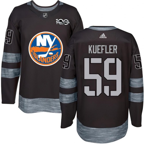 Adult Authentic New York Islanders Daylan Kuefler Black 1917-2017 100th Anniversary Official Jersey