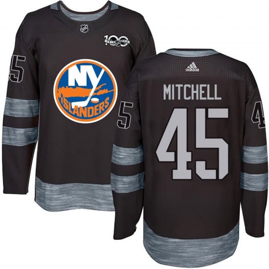 Adult Authentic New York Islanders Travis Mitchell Black 1917-2017 100th Anniversary Official Jersey