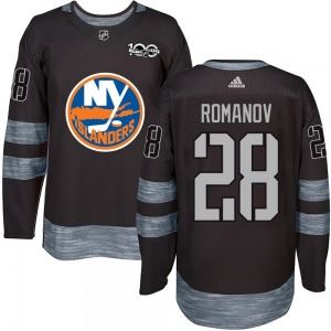 Adult Authentic New York Islanders Alexander Romanov Black 1917-2017 100th Anniversary Official Jersey