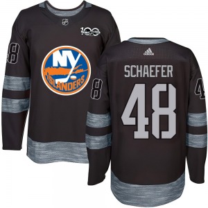 Adult Authentic New York Islanders Matthew Schaefer Black 1917-2017 100th Anniversary Official Jersey