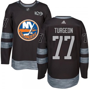 Adult Authentic New York Islanders Pierre Turgeon Black 1917-2017 100th Anniversary Official Jersey