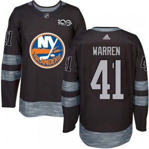 Adult Authentic New York Islanders Marshall Warren Black 1917-2017 100th Anniversary Official Jersey