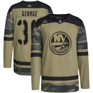 Adult Authentic New York Islanders Isaiah George Camo Military Appreciation Practice Official Adidas Jersey