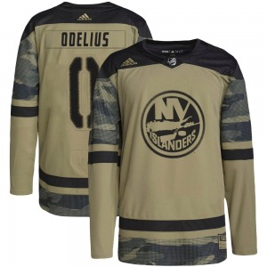 Adult Authentic New York Islanders Calle Odelius Camo Military Appreciation Practice Official Adidas Jersey