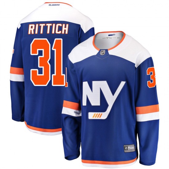Youth Breakaway New York Islanders David Rittich Blue Alternate Official Fanatics Branded Jersey
