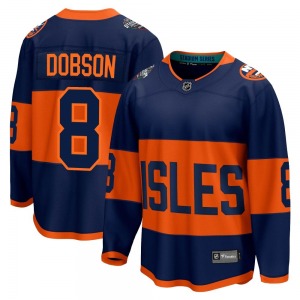 Adult Breakaway New York Islanders Noah Dobson Navy 2024 Stadium Series Official Fanatics Branded Jersey