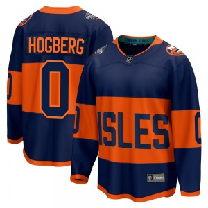 Adult Breakaway New York Islanders Marcus Hogberg Navy 2024 Stadium Series Official Fanatics Branded Jersey