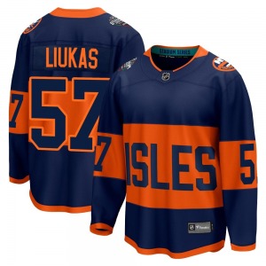 Adult Breakaway New York Islanders Eetu Liukas Navy 2024 Stadium Series Official Fanatics Branded Jersey