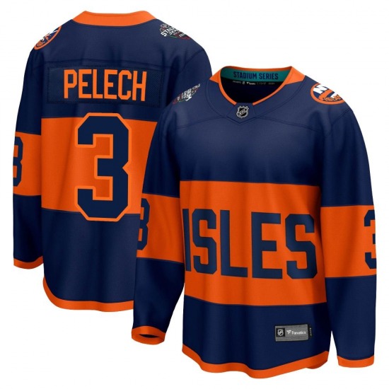 Adult Breakaway New York Islanders Adam Pelech Navy 2024 Stadium Series Official Fanatics Branded Jersey