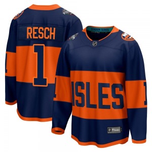 Adult Breakaway New York Islanders Glenn Resch Navy 2024 Stadium Series Official Fanatics Branded Jersey